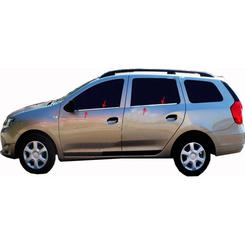 Окантовка вікон (4 шт, нерж) Carmos - Турецька сталь для Dacia Logan MCV 2013↗ мм.