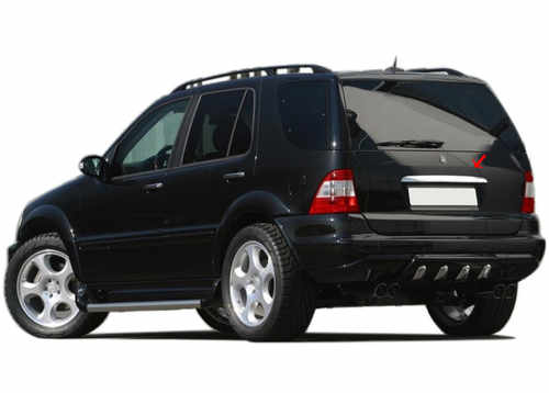 Хром накладки для Mercedes ML 163 задня планка нерж Carmos (Туреччина)