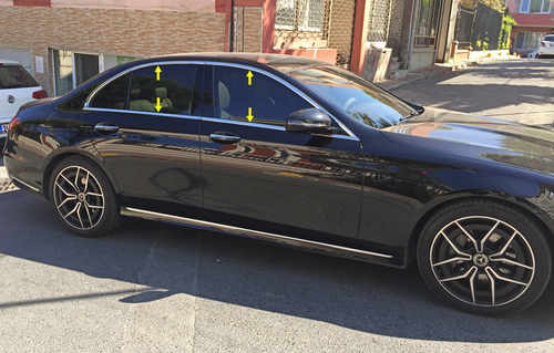 Повна окантовка вікон (нерж) для Mercedes E-сlass W213 2016 ↗︎ мм.