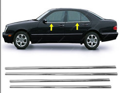 Хром накладки для Mercedes W210 окантовка вікон нерж Carmos (Туреччина)