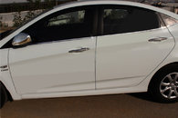 Нижні молдинги стекол (6 шт., нерж) OmsaLine - Італійська нержавійка для Hyundai Accent Solaris 2011-2017рр.