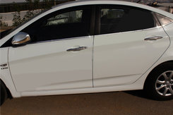 Нижні молдинги стекол (6 шт., нерж) OmsaLine - Італійська нержавійка для Hyundai Accent Solaris 2011-2017рр.