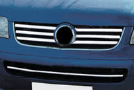 Хром накладки на решітку радіатора (нерж.) 6шт. для VW T5 2003-2010 Сaravella, Multivan Omsa Line (Туреччина)