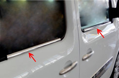 Хром нижні молдинги стекол (4 шт) для Renault Kangoo 2008+
