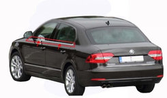 Хром накладки для Skoda SuperB 2009+ окантовка вікон нерж Carmos (Туреччина)