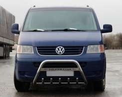 Кенгурятник WT003 (нерж) 60мм, с надписью для Volkswagen T5 Caravelle 2004-2010 .