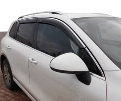 Ветровики с хром молдингом (4 шт, Niken) для Volkswagen Tiguan 2007-2016 гг.