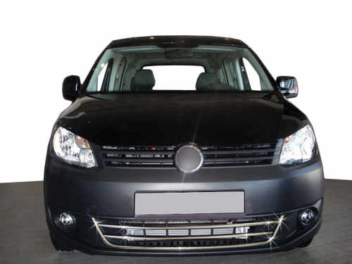 Хром накладки на решітку переднього бампера (нерж.) 3 шт (TREND) Omsa Line для VW Caddy 2011+