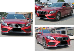 Передня решітка GT 2018-2023, без камери для Mercedes C-сlass W205 2014-2021рр.