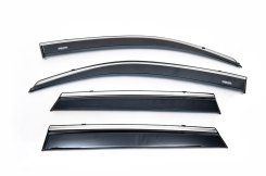 Вітровики Skoda Rapid NH 2012-2019, седан, з хромованим молдингом, Niken (4 шт)