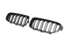 Грати-ніздрі (2 шт, Black Mat) для BMW 3 серія F-30/31/34 2012-2019рр.