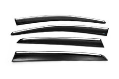 Ветровики с хромом HB (4 шт, Sunplex Chrome) для Volkswagen Golf 6