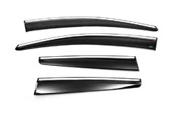 Ветровики с хром с полоской HB/SD (4 шт, Sunplex Chrome) для Opel Astra J 2010↗ гг.