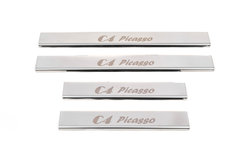 Накладки на пороги Carmos (4шт, нерж.) для Citroen C-4 Picasso 2006-2013 років.