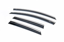 Ветровики с хром полоской HB/SD (4 шт, Niken) для Opel Astra J 2010↗ гг.