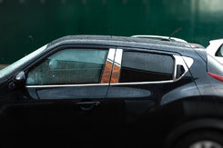 Молдинг дверних стійок (8 шт, нерж) для Nissan Juke 2010-2019 рр.