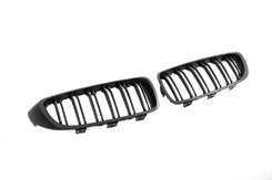 Грати-ніздрі (2 шт, Black Mat) для BMW 4 серія F-32 2012↗ мм.