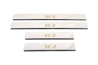 Накладки на пороги (Carmos, 4 шт, сталь) для Peugeot 307