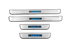 Накладки на пороги Libao LED (4 шт, нерж) для Mazda 3 2009-2013 рр.