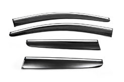 Ветровики с хромом (4 шт, Sunplex Chrome) для Nissan Qashqai 2006-2014 гг.