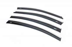 Вітровики Chevrolet Cruze J300 2009-2015, седан, з хромованим молдингом, Niken (4 шт)