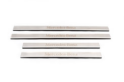 Накладки на дверні пороги Carmos (4 шт, нерж.) для Mercedes E-сlass W124 1984-1997 рр.