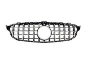 Решітка радіатора Mercedes C-Class W205 2014-2018 год GT Chrome Black під камеру