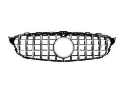 Решітка радіатора Mercedes C-Class W205 2014-2018 год GT Chrome Black під камеру