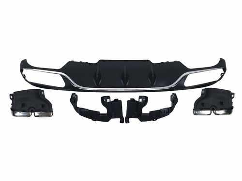 Дифузор з насадками Mercedes-Benz E-Class W213 2016-2019 Black Chrome