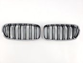 Решітка радіатора ніздрі BMW 3 Series F30 2012-2019рік Чорна Глянець Хром Рамка