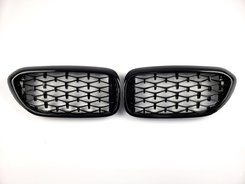 Решітка радіатора ніздрі BMW 5 G30/G31 2017-2020 Diamond All Black