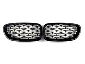 Решітка радіатора ніздрі BMW 5 Series F10/F11 2010-2017 Diamond All Black