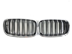 Решітка радіатора ніздрі BMW X6 Series E71 2008-2014рік Чорна Глянець Хром Рамка