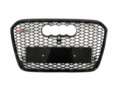 Грати радіатора Audi A6 RS6 2012-2015г Full Black (під камеру)
