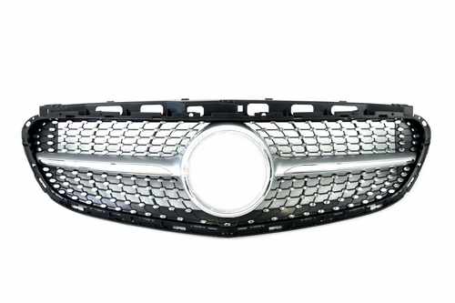 Решітка радіатора Mercedes E-Class W212 2013-2016 рік Silver Diamond