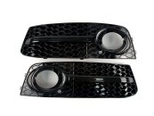 Грати в бампер Audi A4 2007-2011 р в стилі RS Full Black