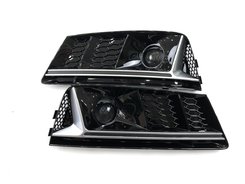Грати в бампер Audi A4 B9 2015-2019р в стилі S-line Black Silver