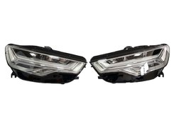 Передние фары LED на Audi A6 C7 2011-2014 года ( В стиле рестайлинг )