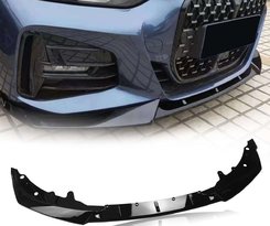 Дифузор переднього бампера (губа) на BMW 4 Series G22 2020-2023 року M-Performance (Чорна глянець)