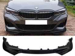 Дифузор переднього бампера (губа) на BMW 3 Series G20 G21 2019-2022 рік Чорний глянець