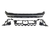 Дифузор заднього бампера на Mercedes GLE-Class W167 2019-2022 року (стиль GLE63 AMG чорний з сірою вставкою та