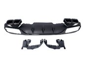 Дифузор чорний з чорними насадками на Mercedes E-Class W213 2016-2020 рік (стиль AMG E63)