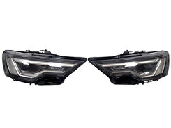 Передние Full LED фары на Audi A6 C8 2018-2022 год