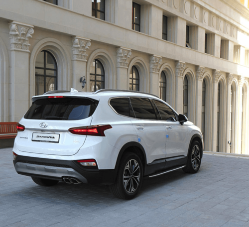 Бічні підніжки, пороги для Санта Фе 4 (Hyundai Santa Fe 2018+)