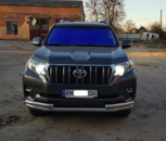 Захист переднього бампера одинарний з куточками для Toyota LC Prado150 2018+