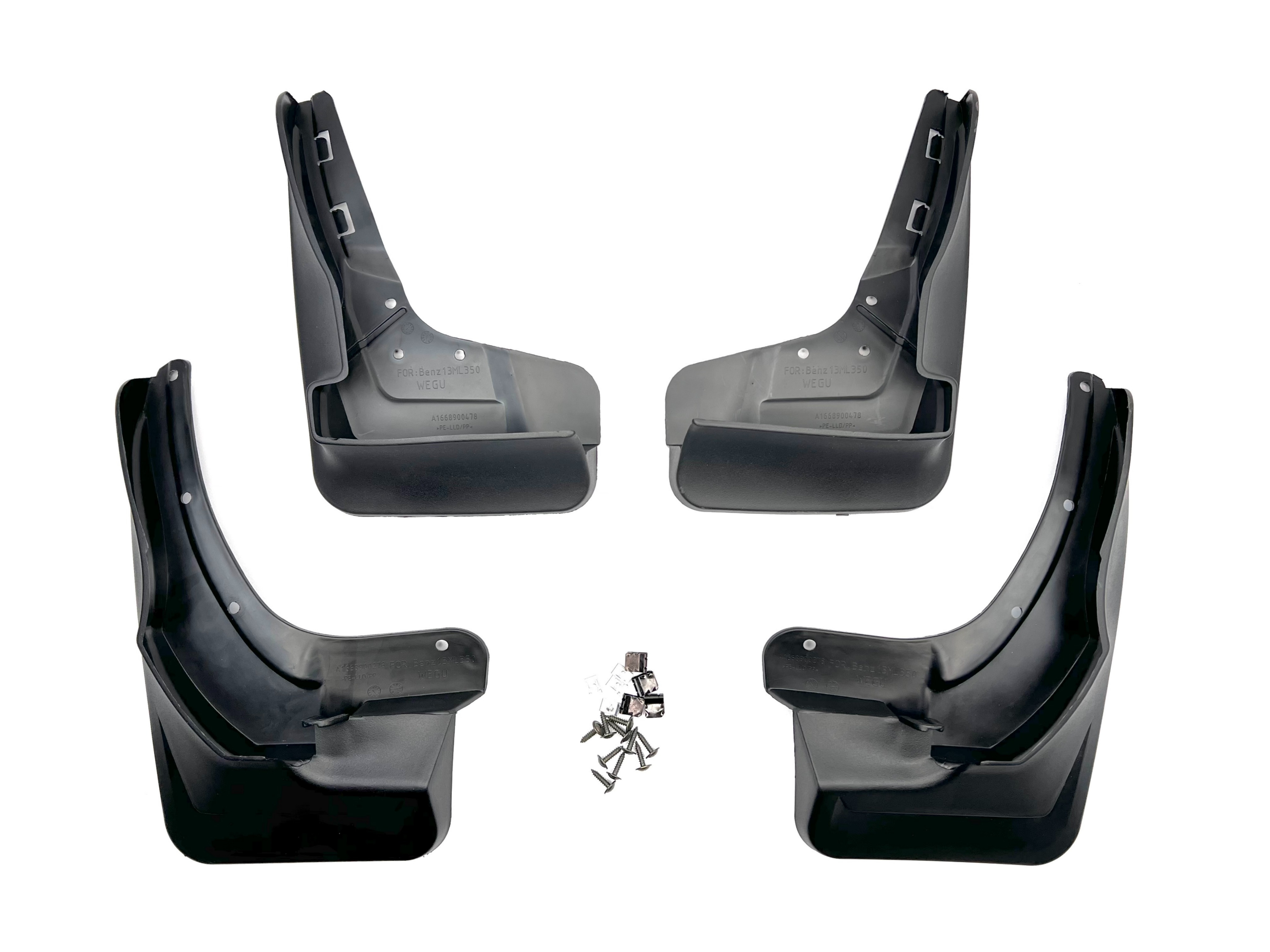 Бризковики Mercedes ML class W166 2012-2015, подножки+AMG ПАКЕТ, (4шт.)