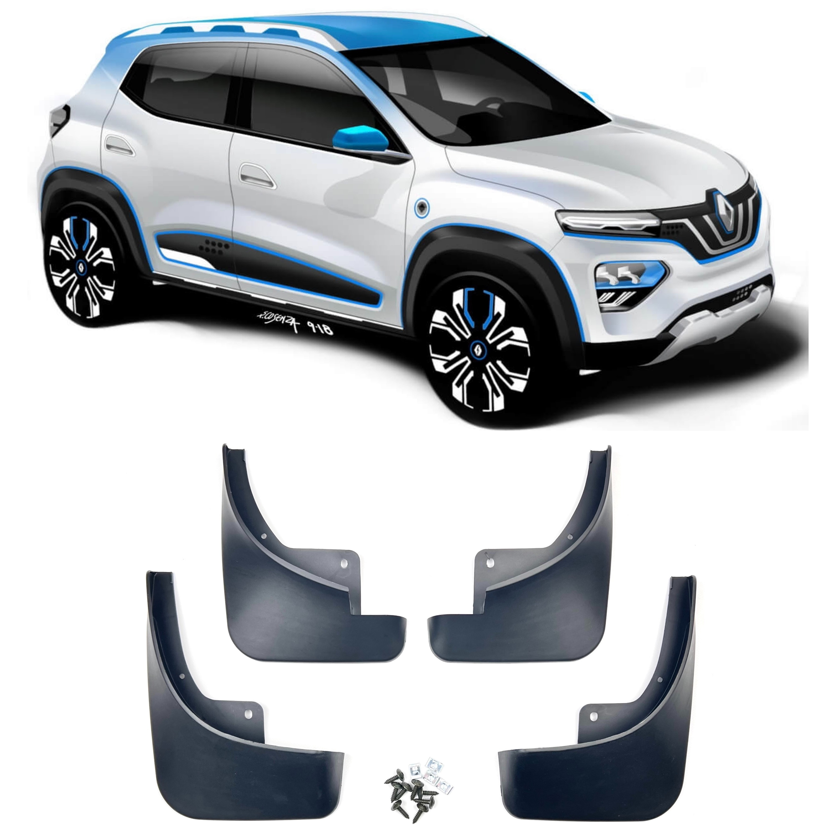 Бризковики Renault K-ZE, City, Dacia Spring, Dongfeng EX1, (4шт.)