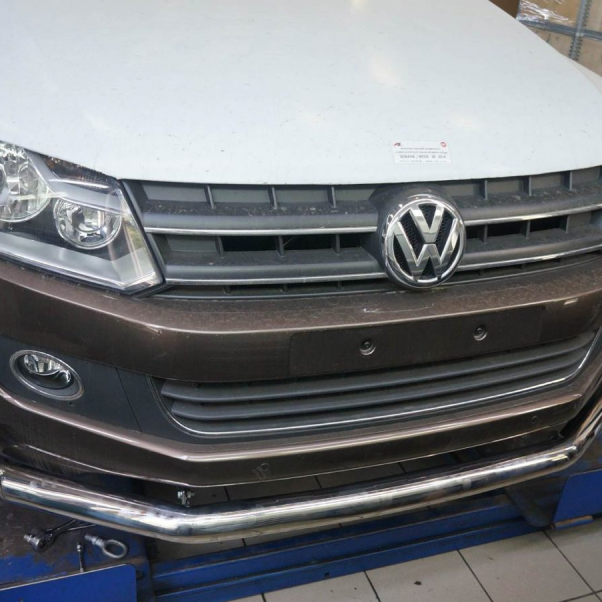 Захист переднього бампера Volkswagen Amarok (2010-) (одинарний) труба 60 мм