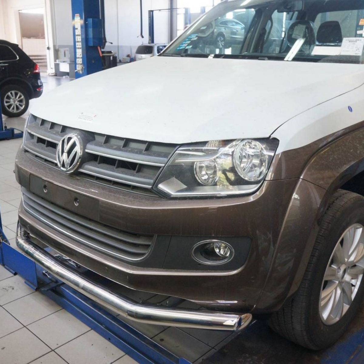 Захист переднього бампера Volkswagen Amarok (2010-) (одинарний) труба 60 мм