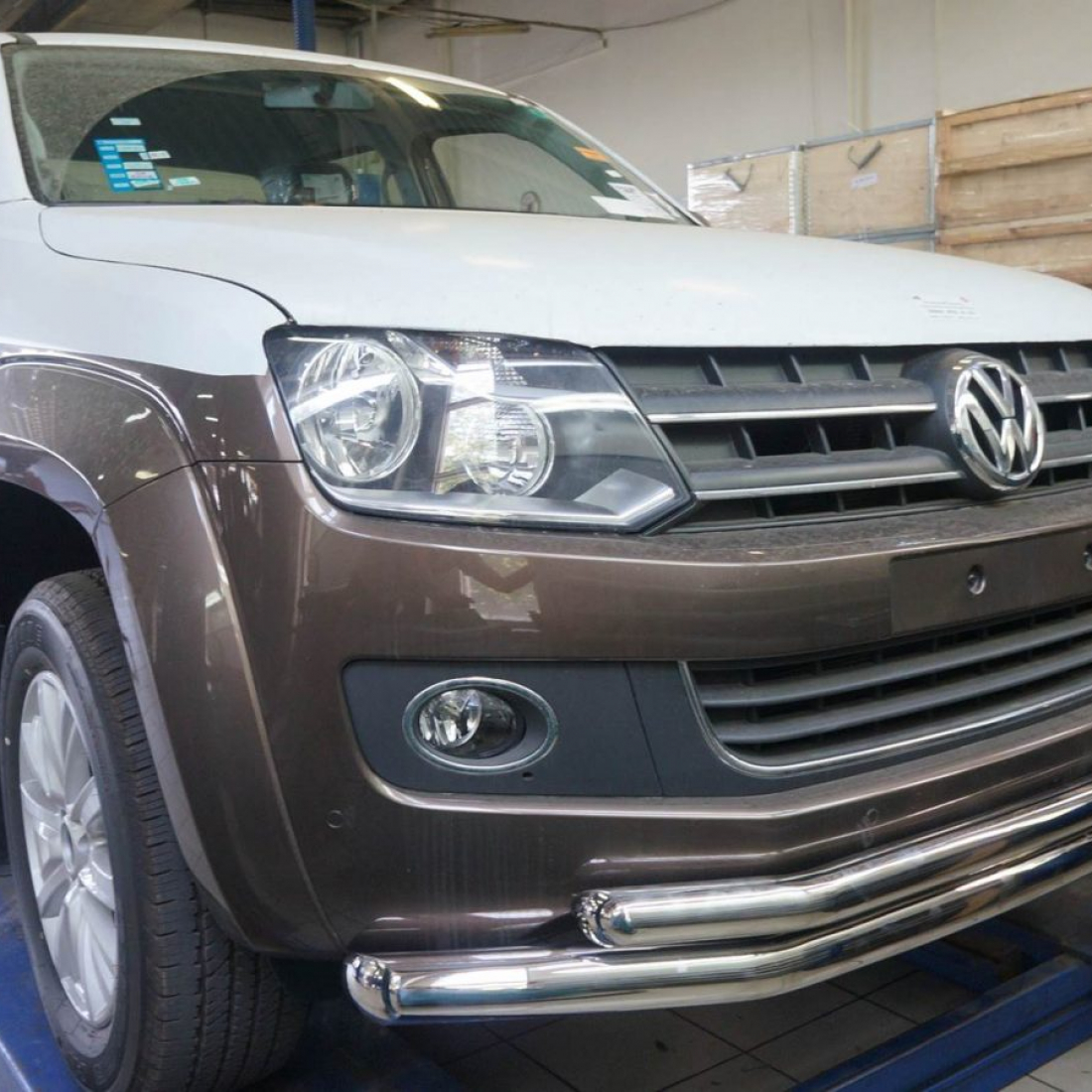 Захист переднього бампера Volkswagen Amarok (подвійний) d60/42мм